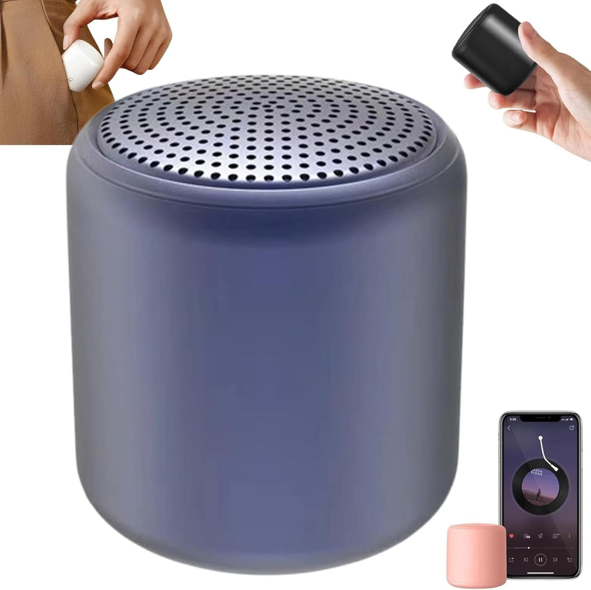 Portable White Noise Sound Machine Bluetooth Travel Speaker titanium gray