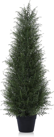 90cm Artificial Cypress Tree in Nursery Pot UV Resistant Outdoor Indoor Decor