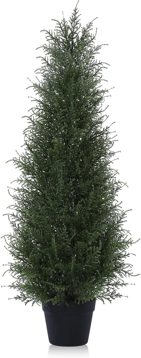 90cm Artificial Cypress Tree in Nursery Pot UV Resistant Outdoor Indoor Decor