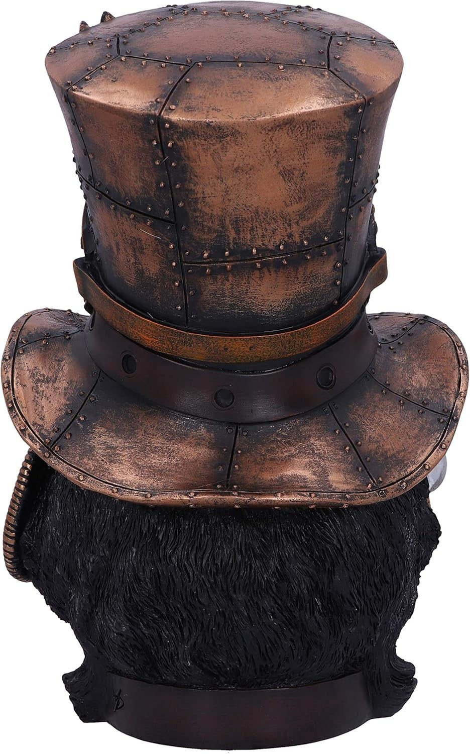 Steampunk Black Cat Head Figurine 28.8cm Gothic Resin Clockwork Decor Statue