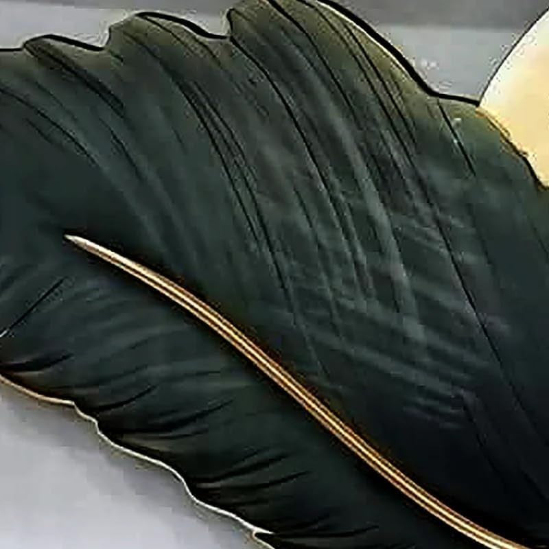 Large Feather Wall Clock with LED Backlight 60x120cm Silent Quartz