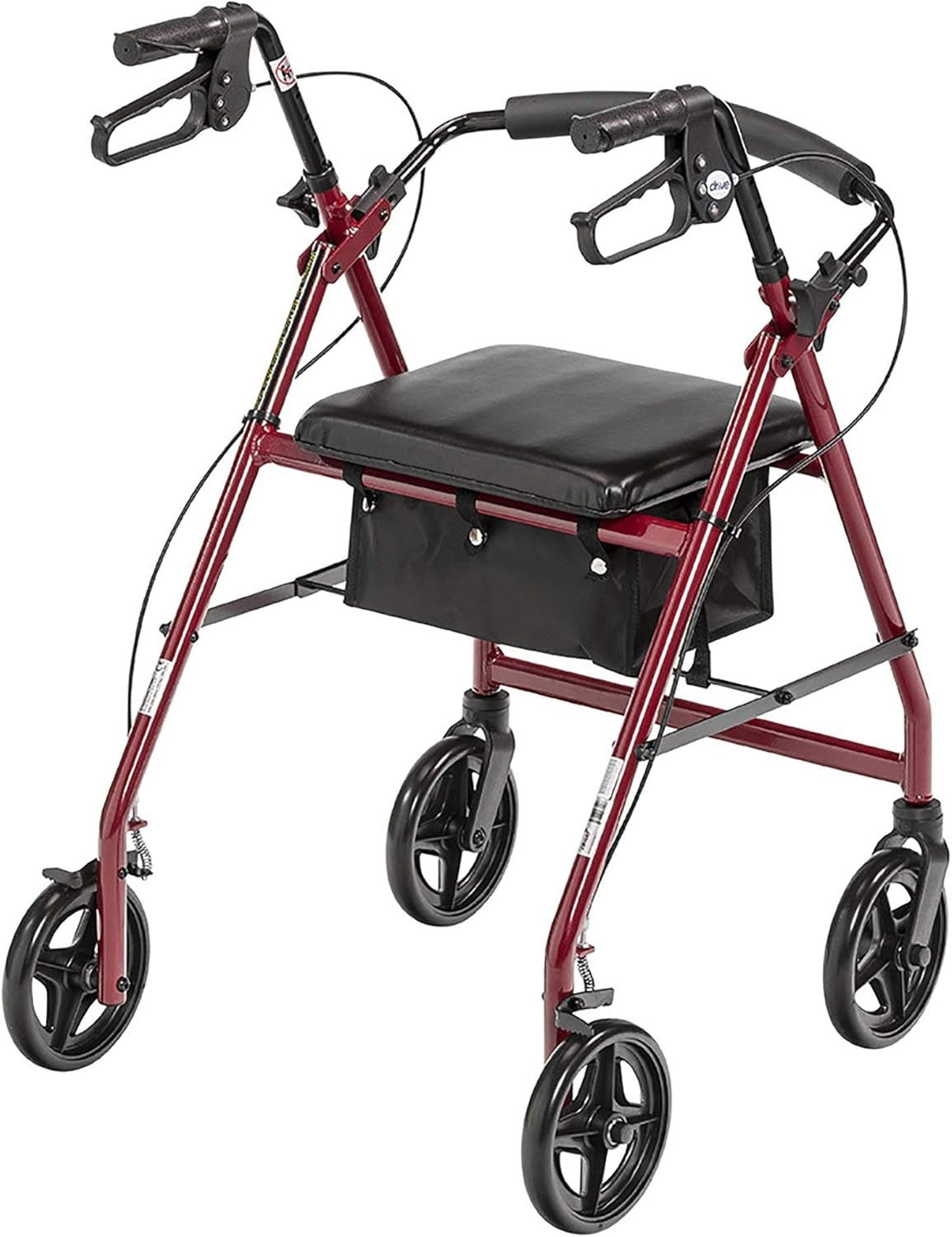 Lightweight 4 Wheel Rollator Walker with Seat Back Support Brakes