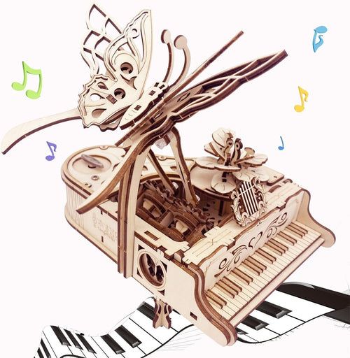 3D Wooden Piano Puzzle Kit for Adults | DIY Music Box Gift | 17x12cm Decor