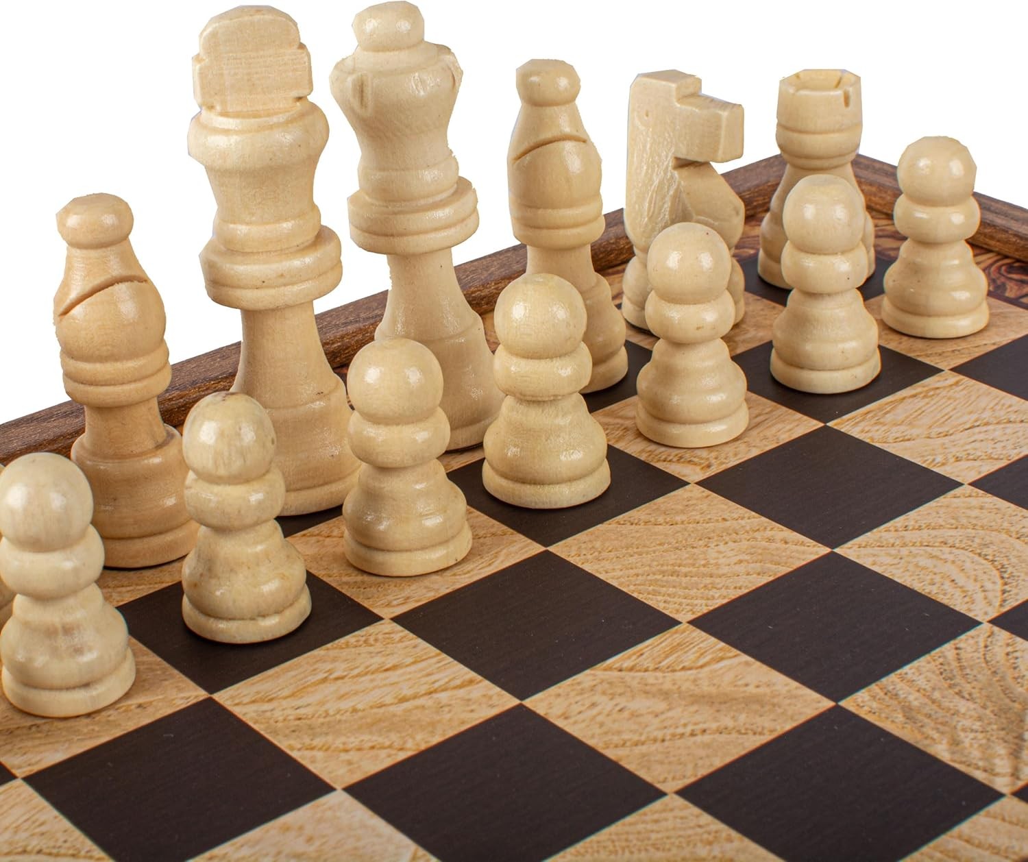 2-in-1 Wooden Chess & Backgammon Set | 27cm Luxury Walnut Board Gift