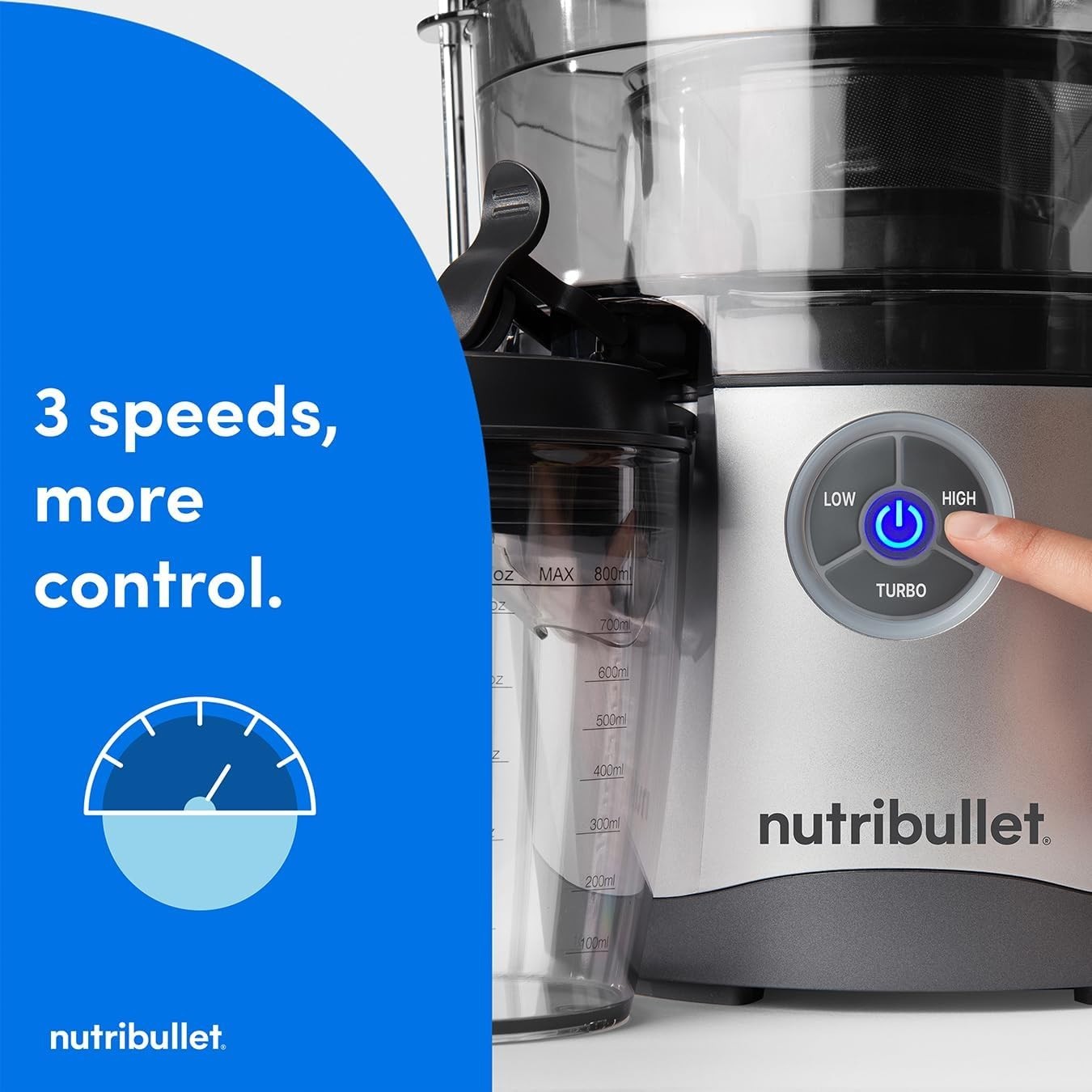 1000W Centrifugal Juicer Pro 3 Speed 3in Chute Glass Bottle Kit Easy Clean