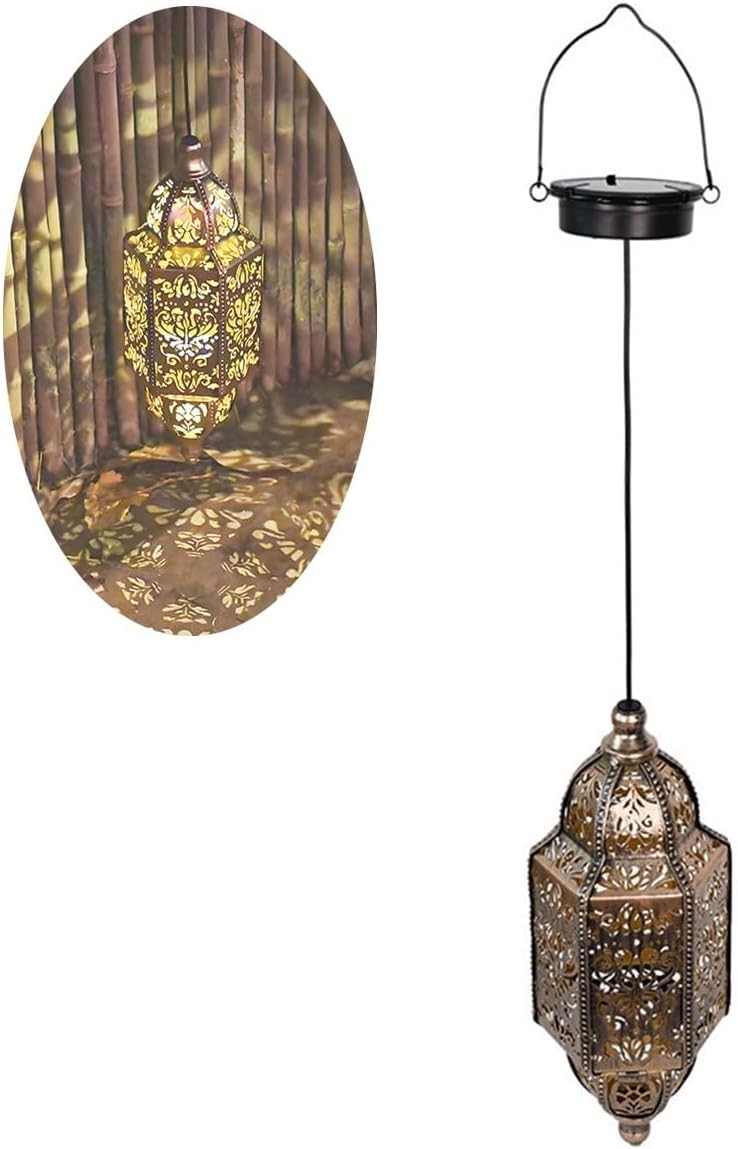 2x Retro Square Moroccan Solar Lantern Lights Outdoor Waterproof
