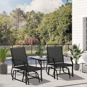 Garden Glider Rocking Chair Set w/ Table 2-Seater Patio Outdoor Furniture