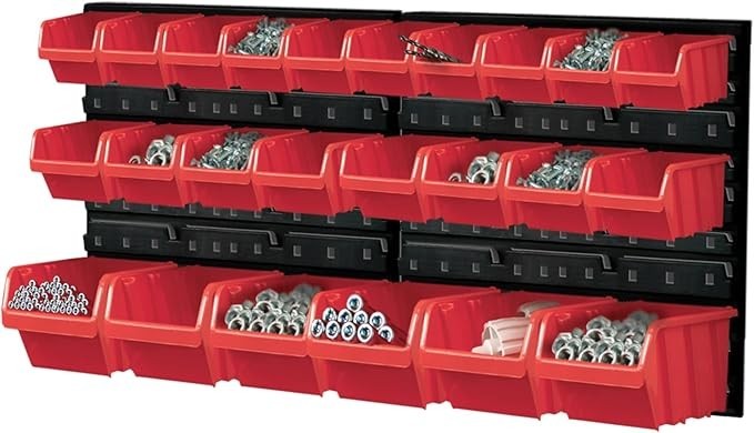 Garage Workshop Peg Board Storage Bin Wall Organizer Tool Rack
