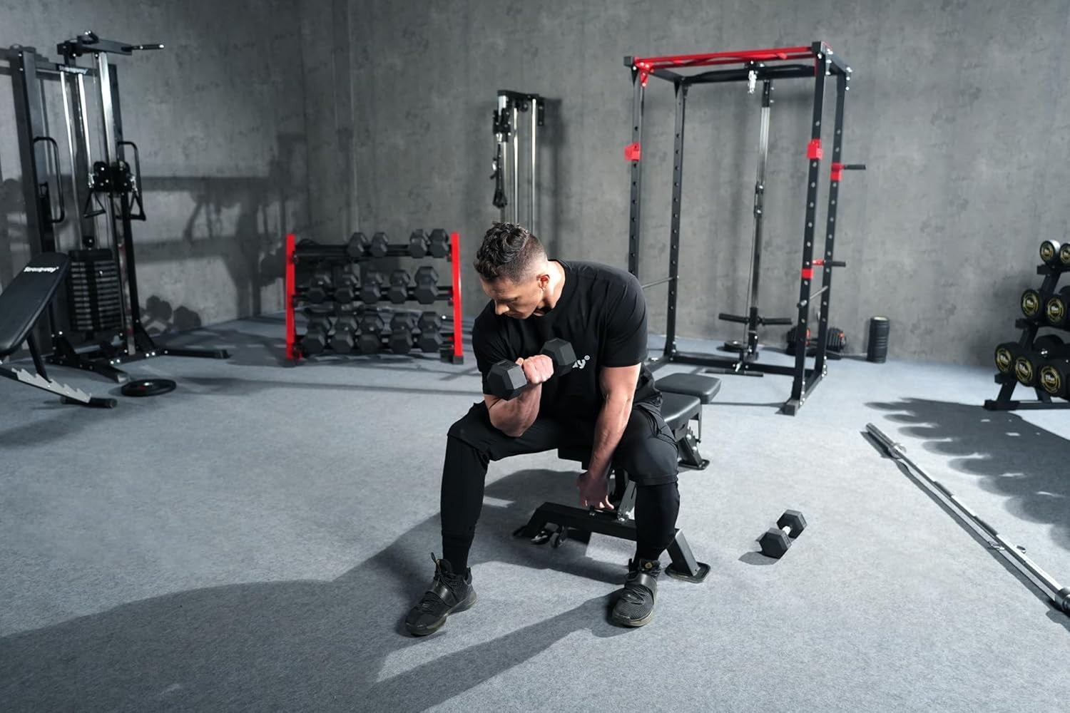 Hex Dumbbells Set with 3 Tier Rack 5–20kg or 5–25kg Gym Weights