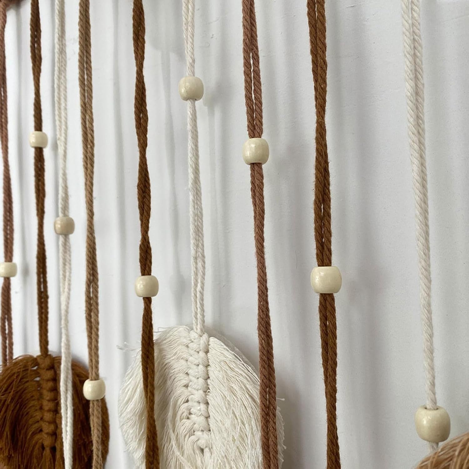Boho Macrame Wall Hanging 24"x16" Leaf Tapestry Handmade Decor
