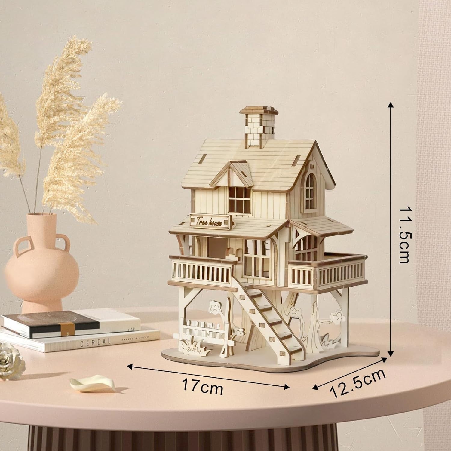 3D Wooden Tree House Puzzle Kit Adult Craft Gift DIY Model Home Decor