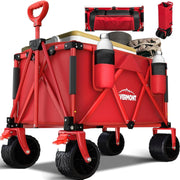 Heavy Duty Folding Festival Camping Wagon Trolley Cart 330lbs Red