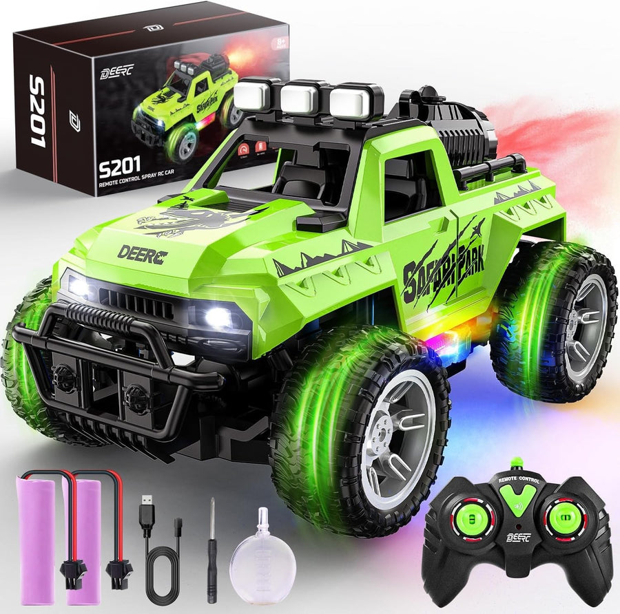 1:18 RC Car Fog Mist LED Lights 4WD Monster Truck Off-Road Toy Kids 8+