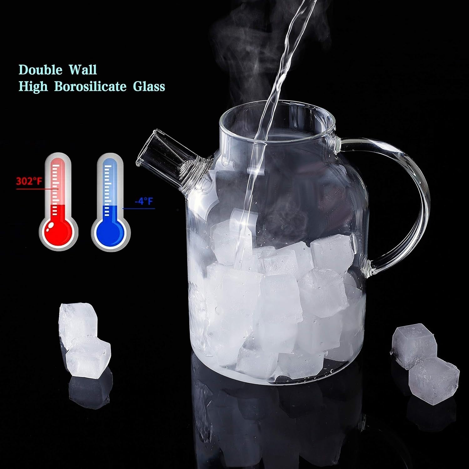 1.5L Glass Teapot with Infuser Stovetop Safe Loose Leaf Tea Maker