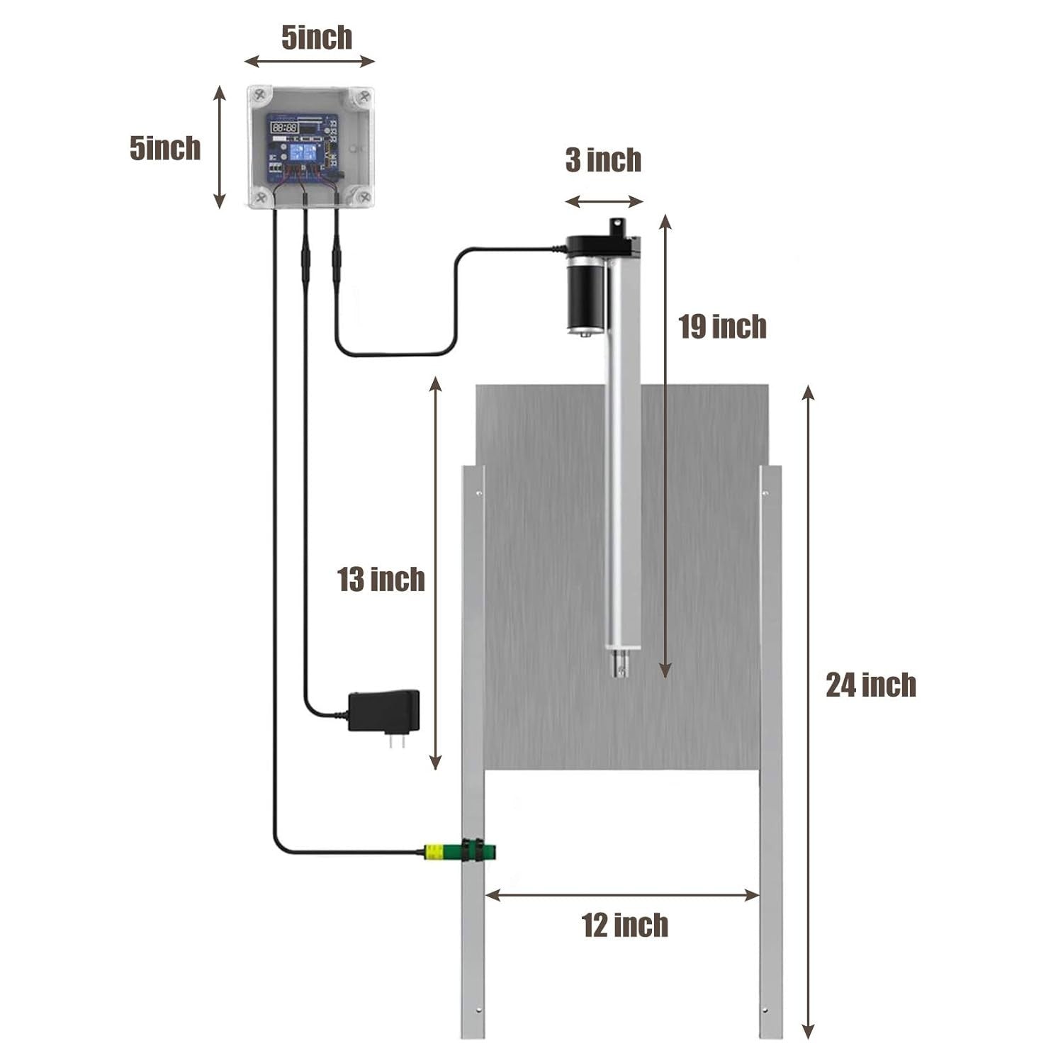 Automatic Chicken Coop Door Opener Timer 32cm Steel