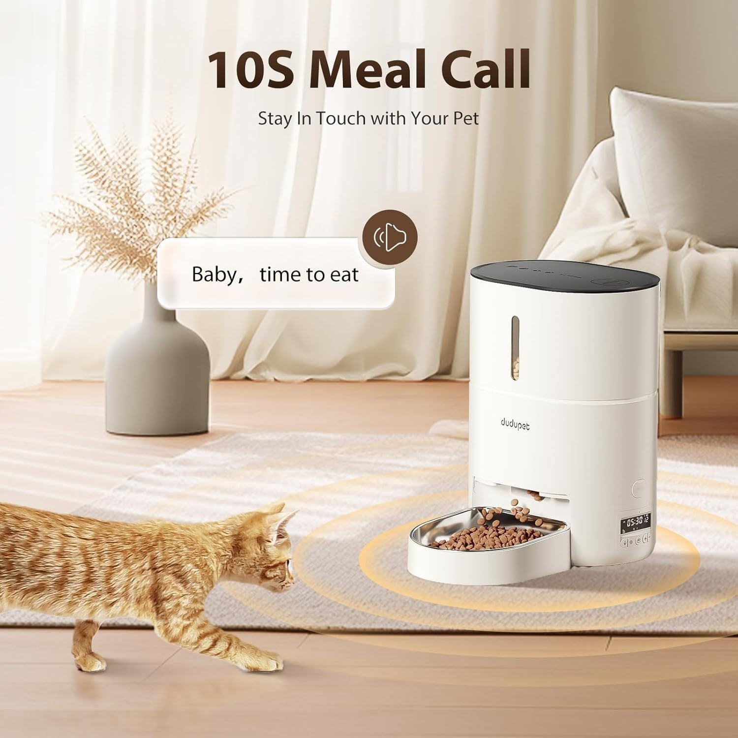Automatic Pet Feeder 4L Timed Food Dispenser Voice Recorder Dog Cat