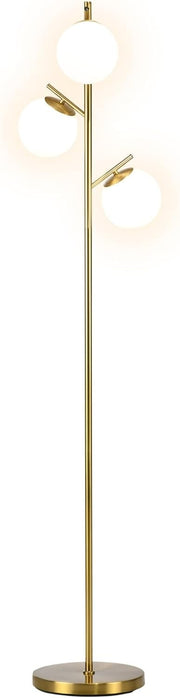 3-Light Tree Floor Lamp with Globe Shades & Adjustable 3 Color Temps