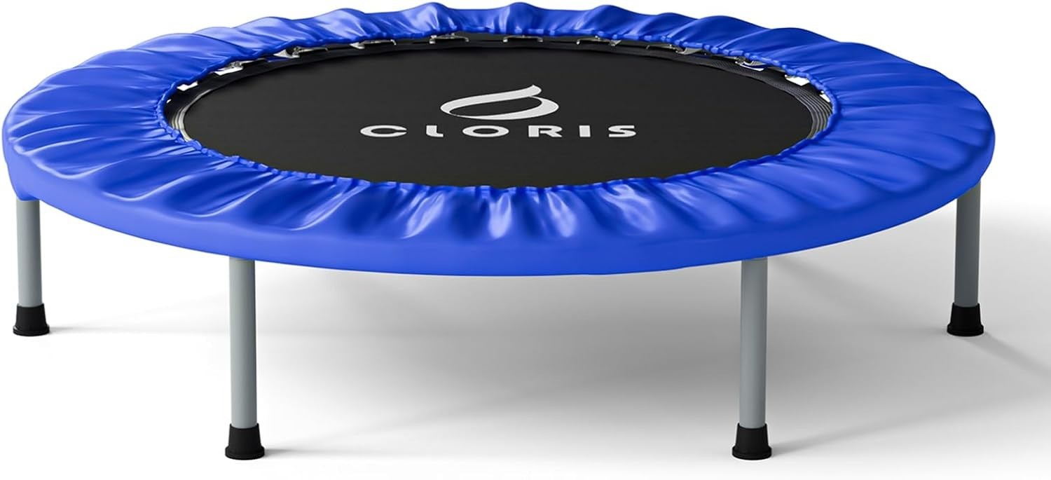 36'' Foldable Fitness Trampoline Rebounder Adjustable Handle Indoor Gym