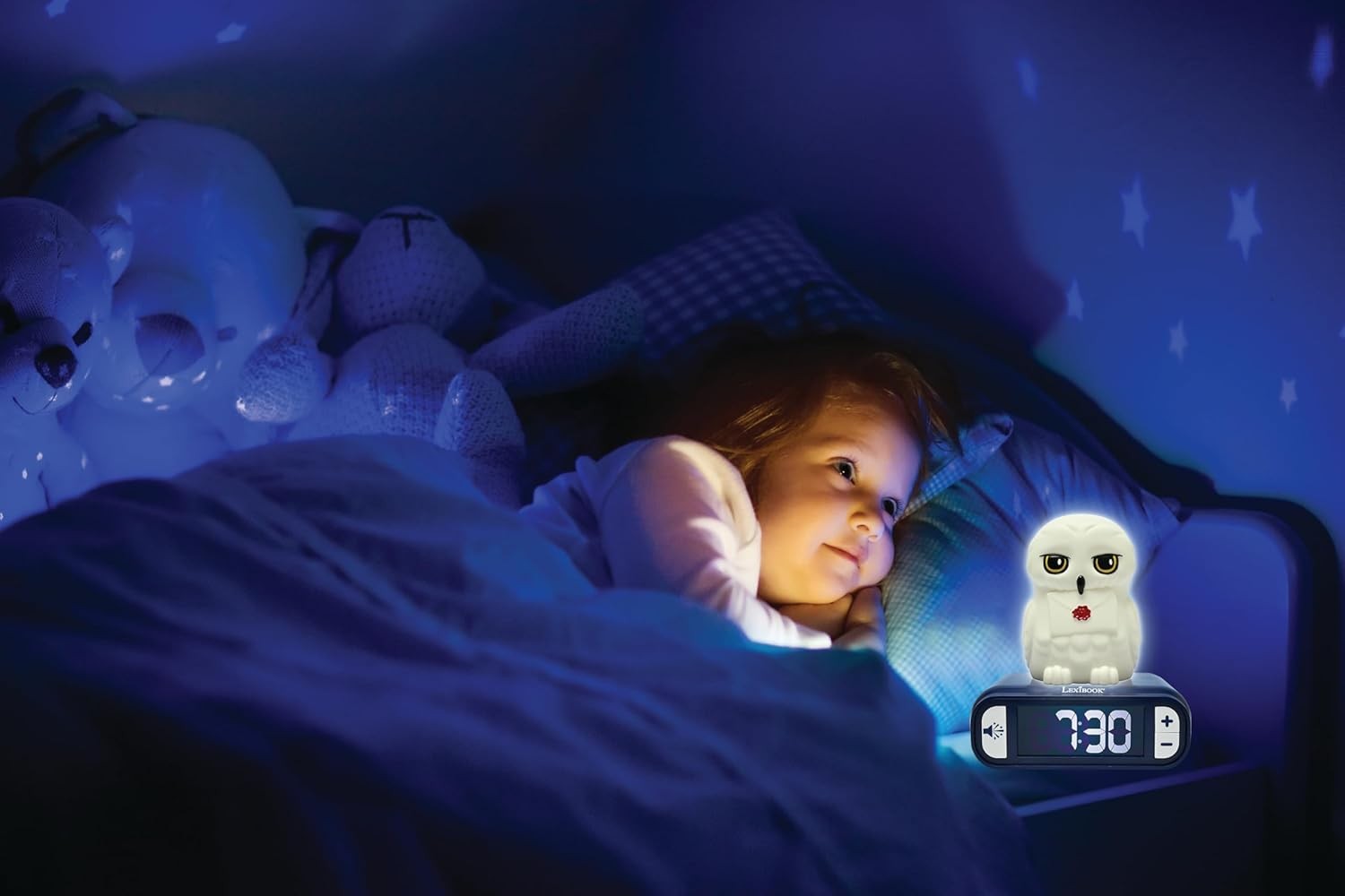 Kids Night Light Alarm Clock Owl Figure LED Backlit LCD Snooze Melodies
