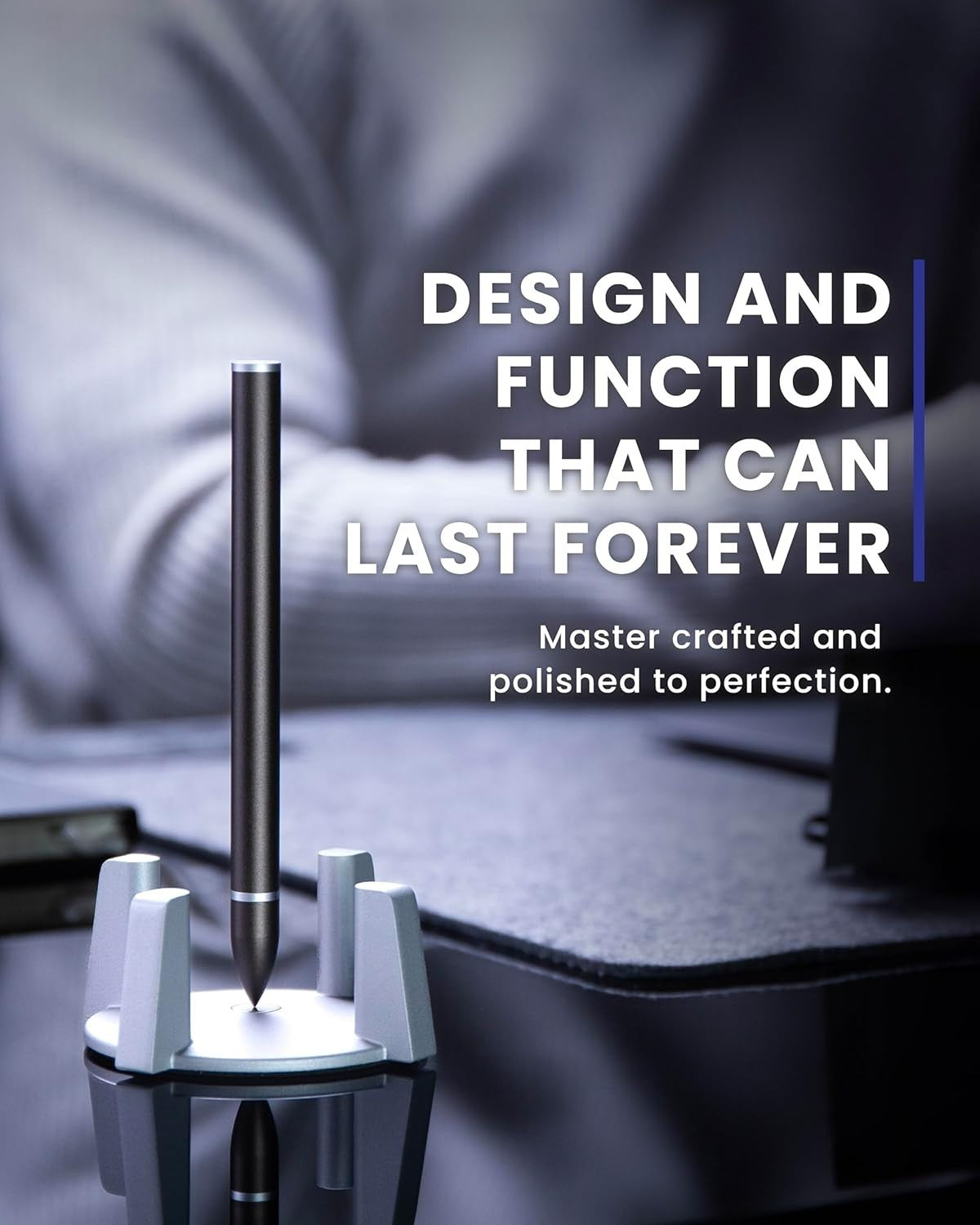 Hoverpen Ballpoint Pen Pearl Gray Black Ink Waterproof Refillable Model