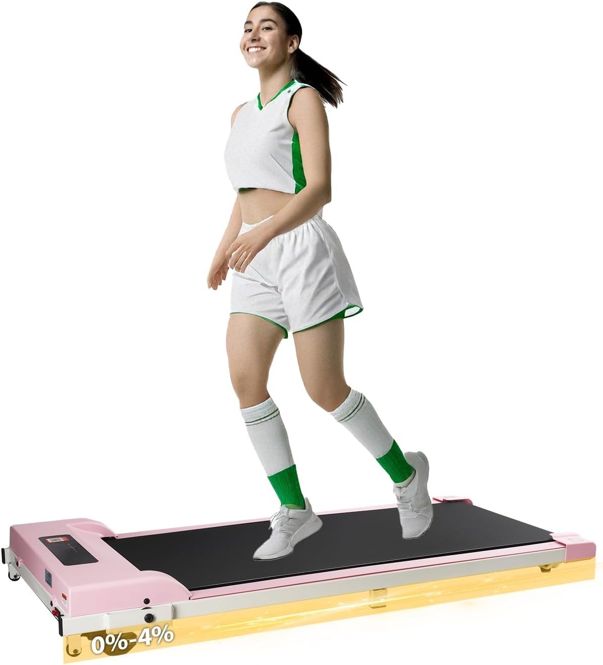 Under Desk Walking Treadmill 1-7KM/H Incline LED Home & Office Compact Gym