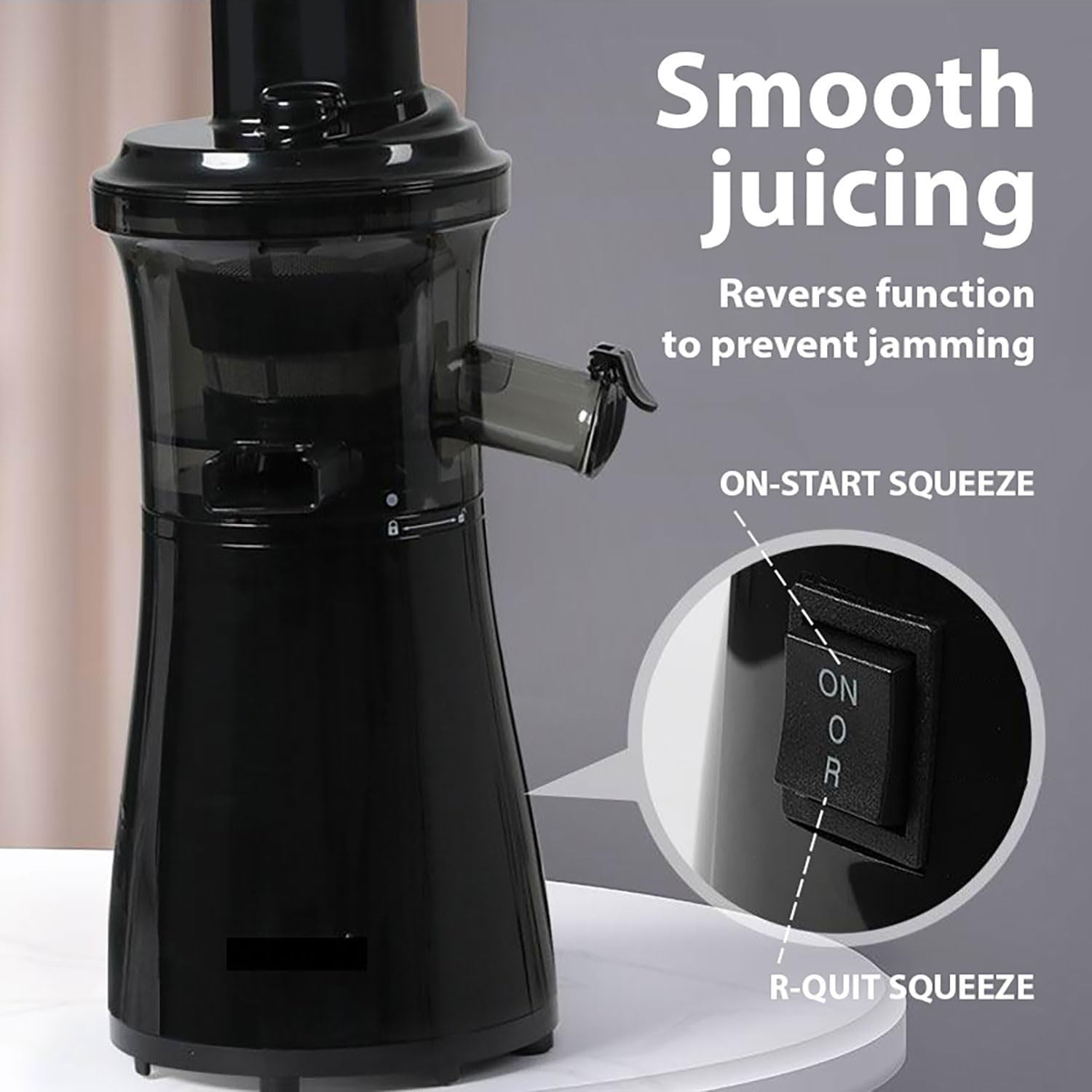 Slow Masticating Juicer Cold Press Quiet Motor Reverse Easy Clean