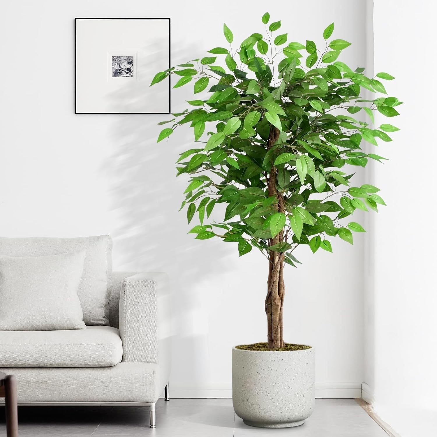 5ft Ficus Artificial Tree 150cm Lifelike Indoor Potted Faux Green Plant Decor