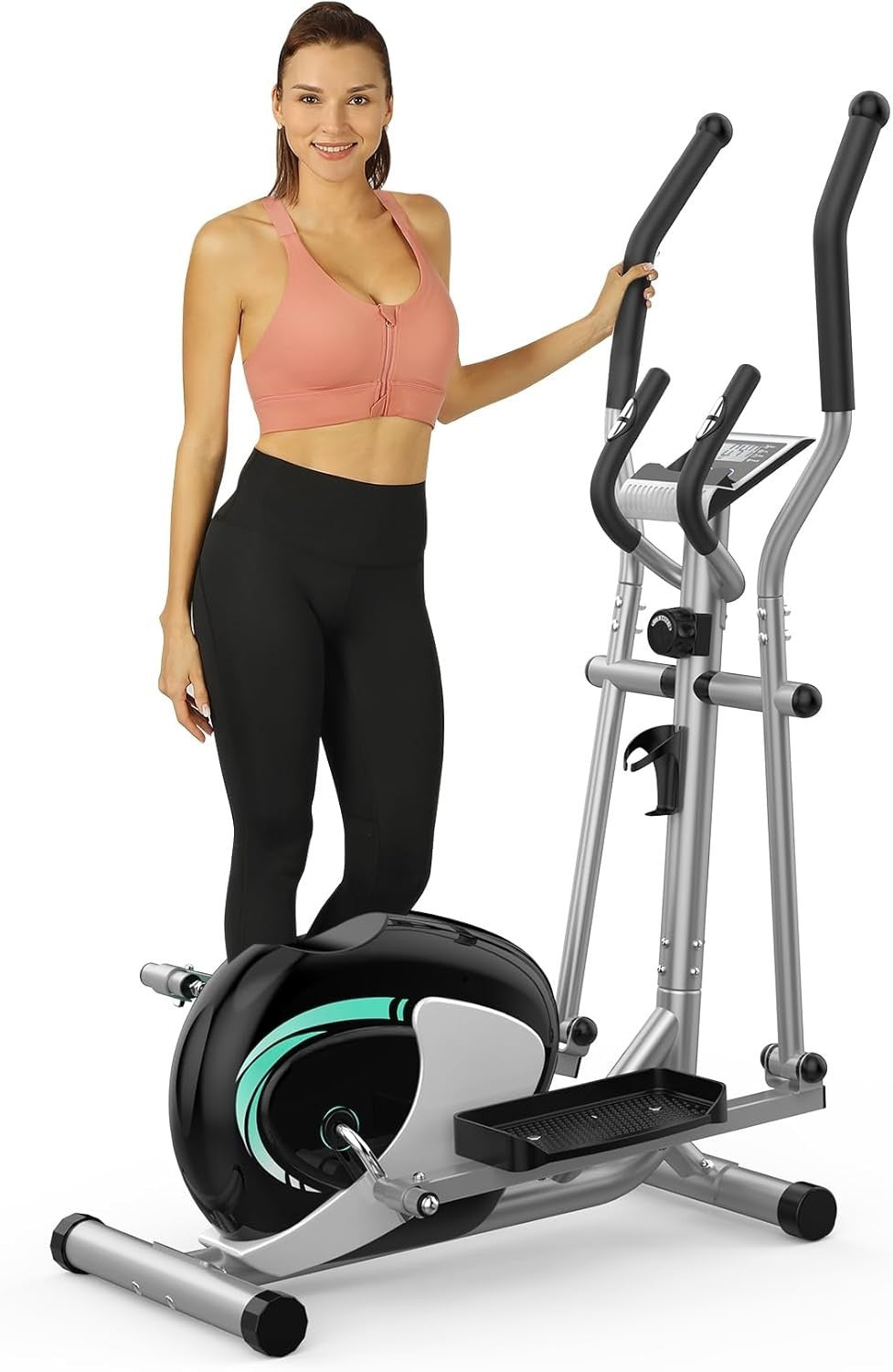 Quiet Elliptical Cross Trainer 8-Level Magnetic Resistance Home Gym