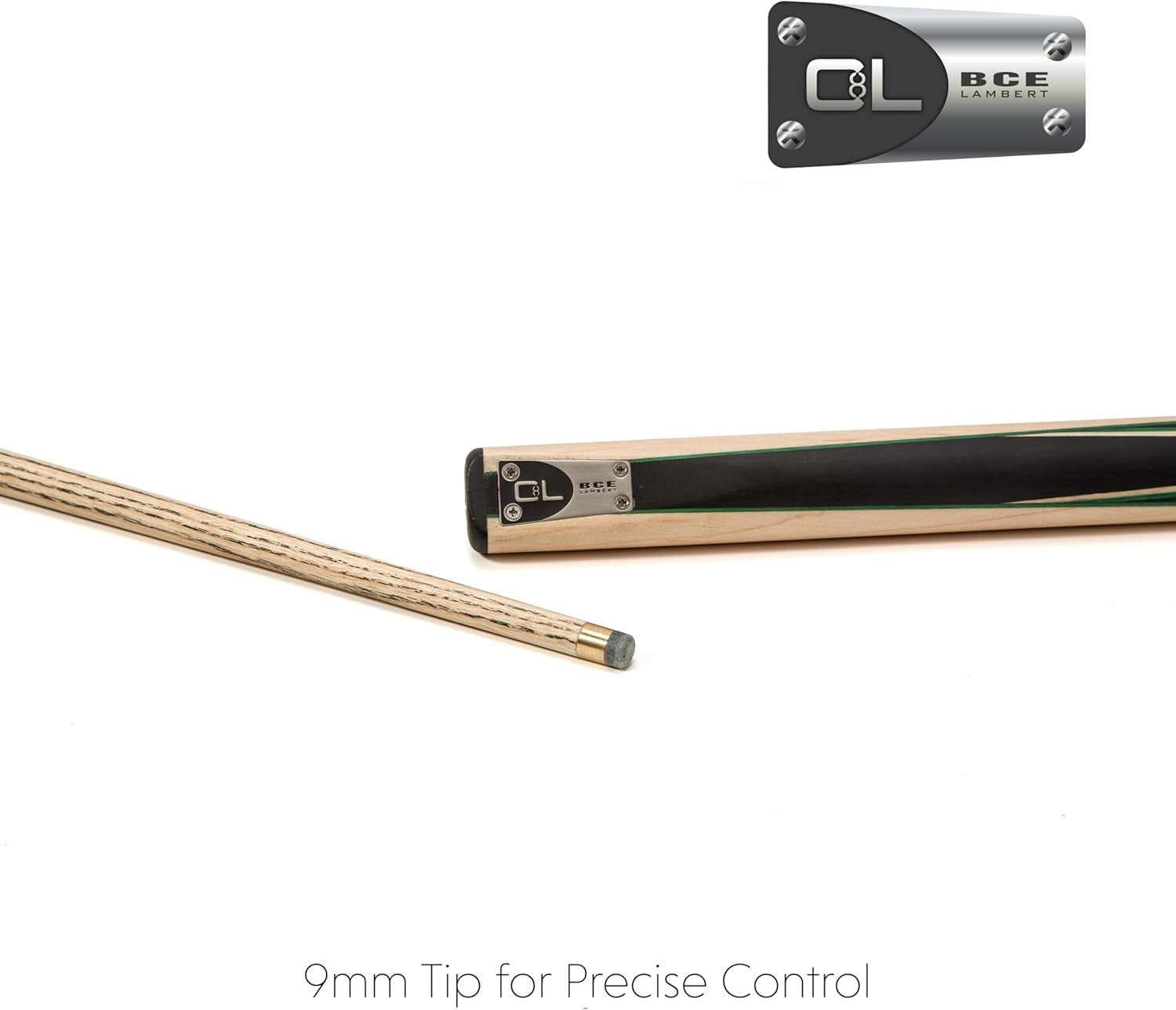English 8 Ball Pool Cue 3/4 Joint 9mm Tip Ash Shaft + Case Extension