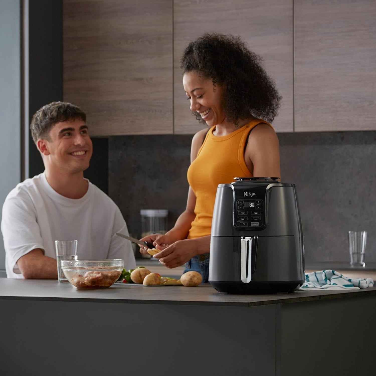 Compact 3.8L Air Fryer 4-in-1 | No-Oil Healthy Cooker Fast Heating Non-Stick