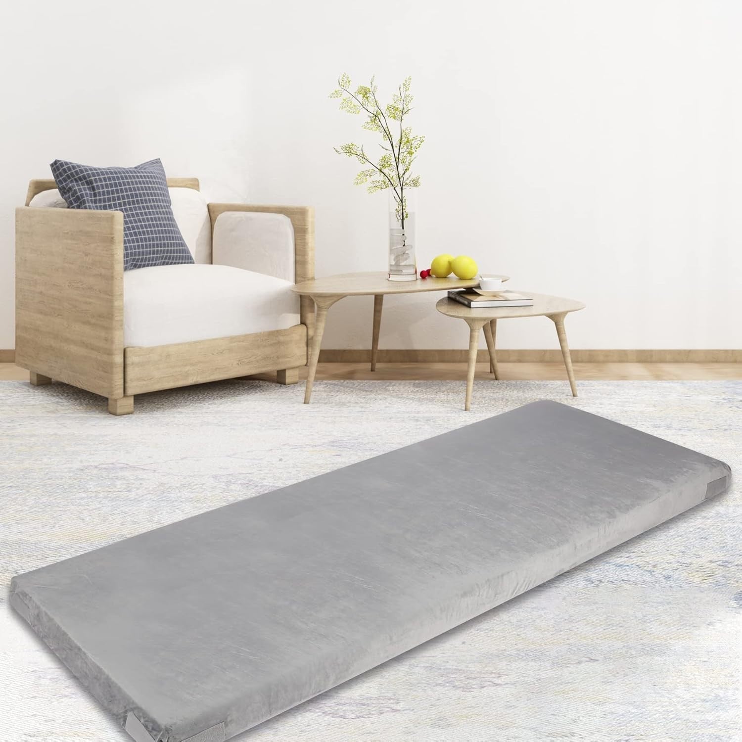 Memory Foam Camping Mattress Single - Portable Roll-Up Sleeping Pad for Floor