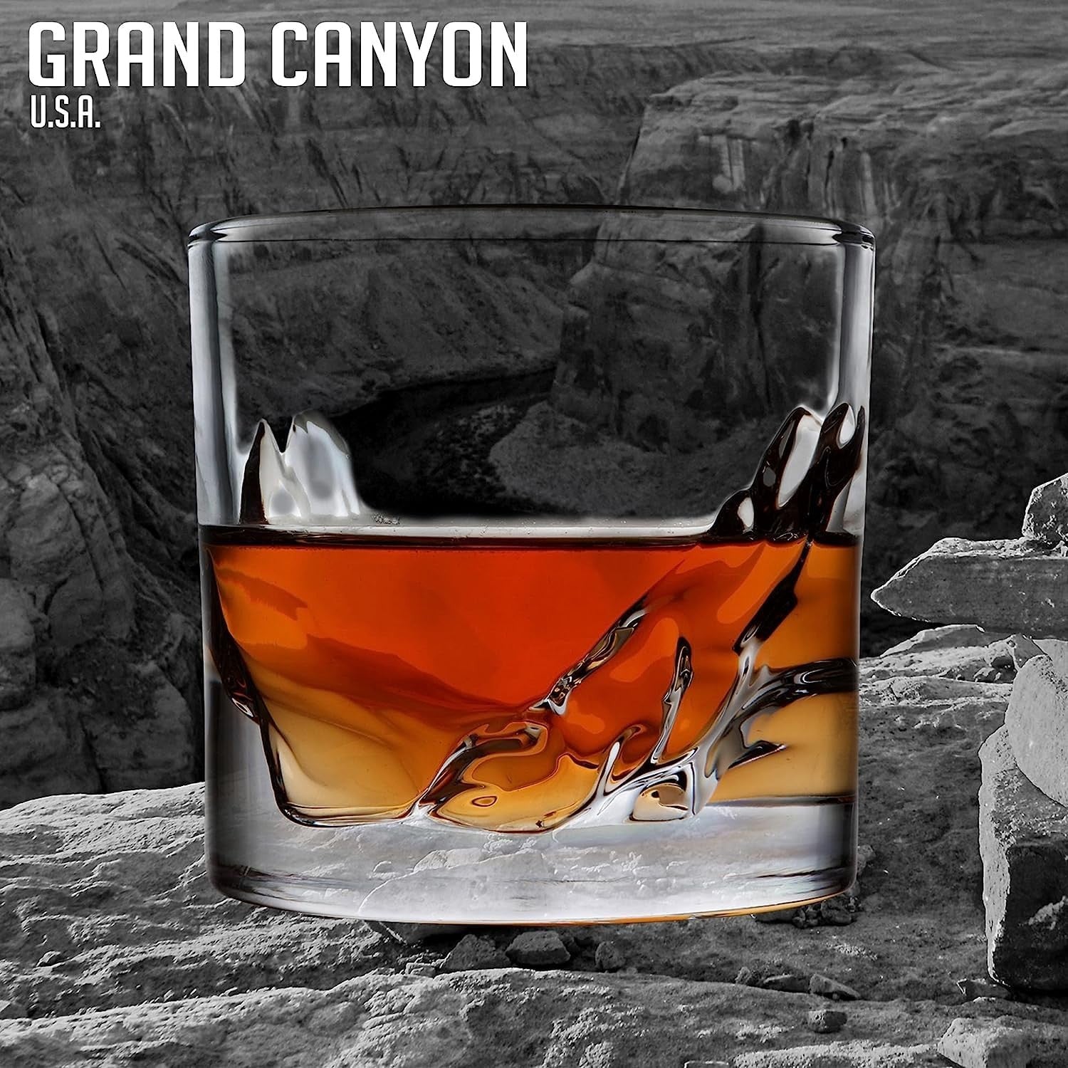 Canyon Whiskey Glasses Set of 4 – Heavy 300ml Freeze-Chill Crystal Tumblers