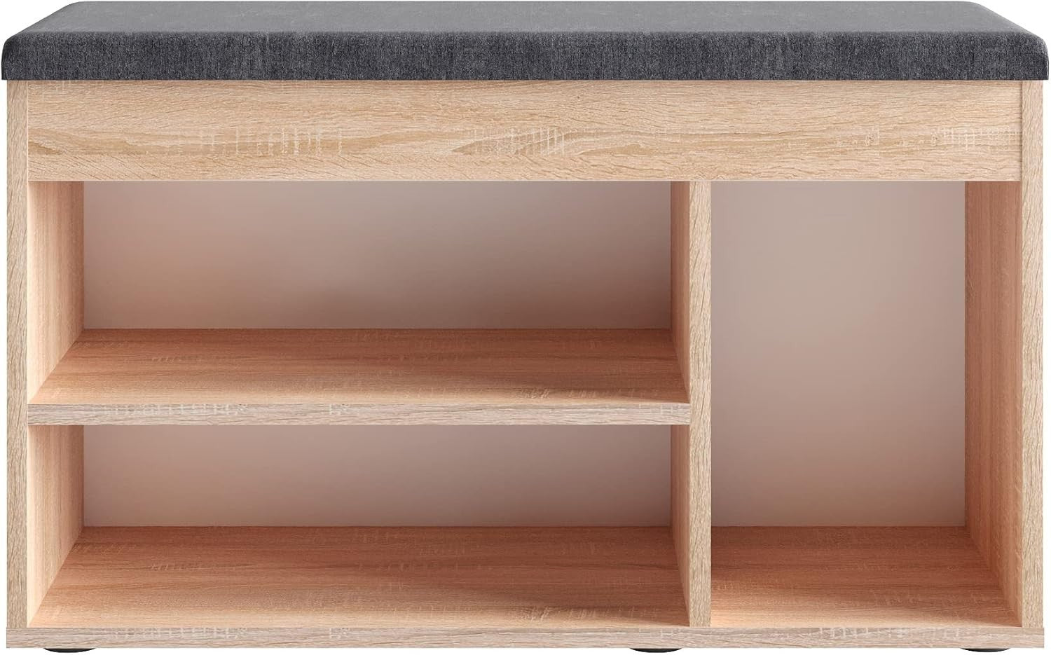 Sonoma Oak Grey Shoe Storage Bench with Cushion – Entryway Hallway Seat 80cm