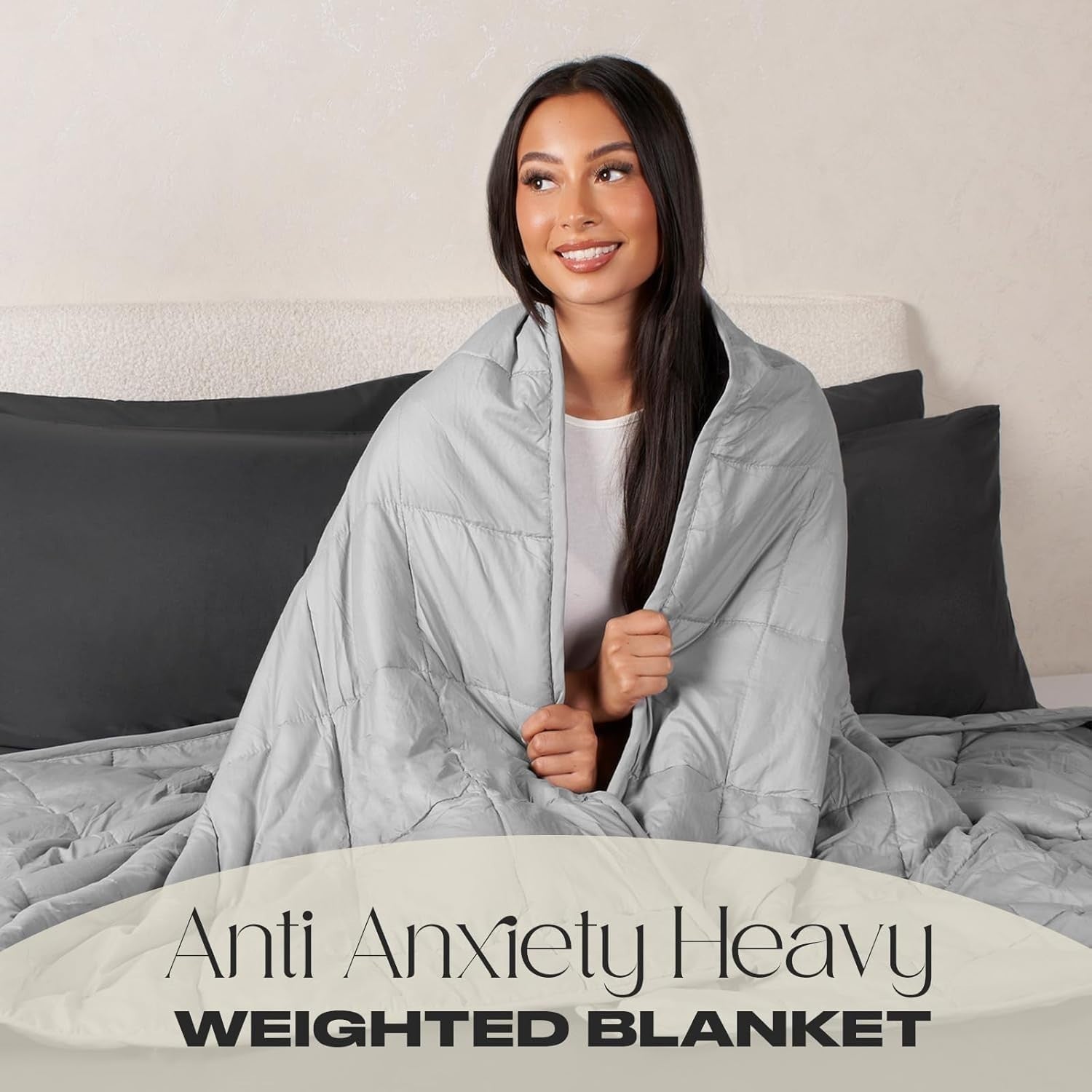 Weighted Blanket Adults Silver Grey 4kg 125x150cm Calming Sleep Aid