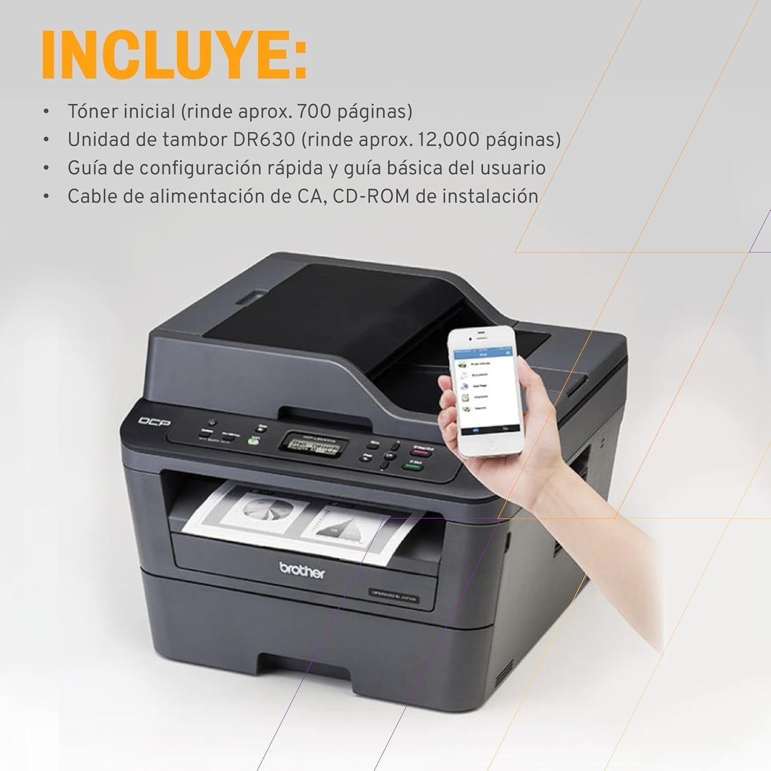 Wireless Mono Laser Multifunction Printer A4 Copy Scan Fax Black