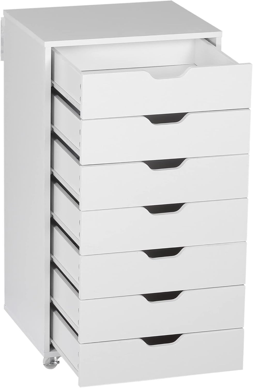7 Drawer Mobile Filing Cabinet Rolling Office Storage Tall Unit