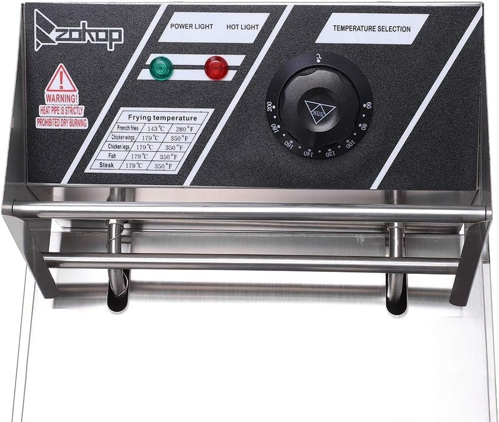 6L Deep Fat Fryer 2500W Stainless Steel Adjustable Temp Basket & Lid