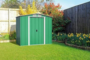 Metal Garden Storage Shed 6x4ft Waterproof Outdoor Tool & Bike Shed Green
