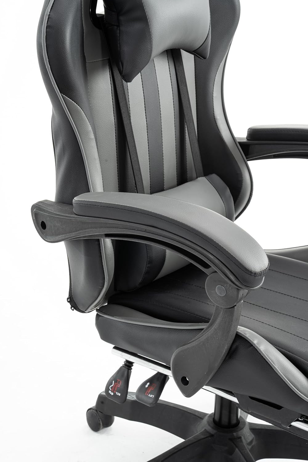 Millhouse Gaming Racing Desk Chair with Footrest & Lumbar Support – Grey