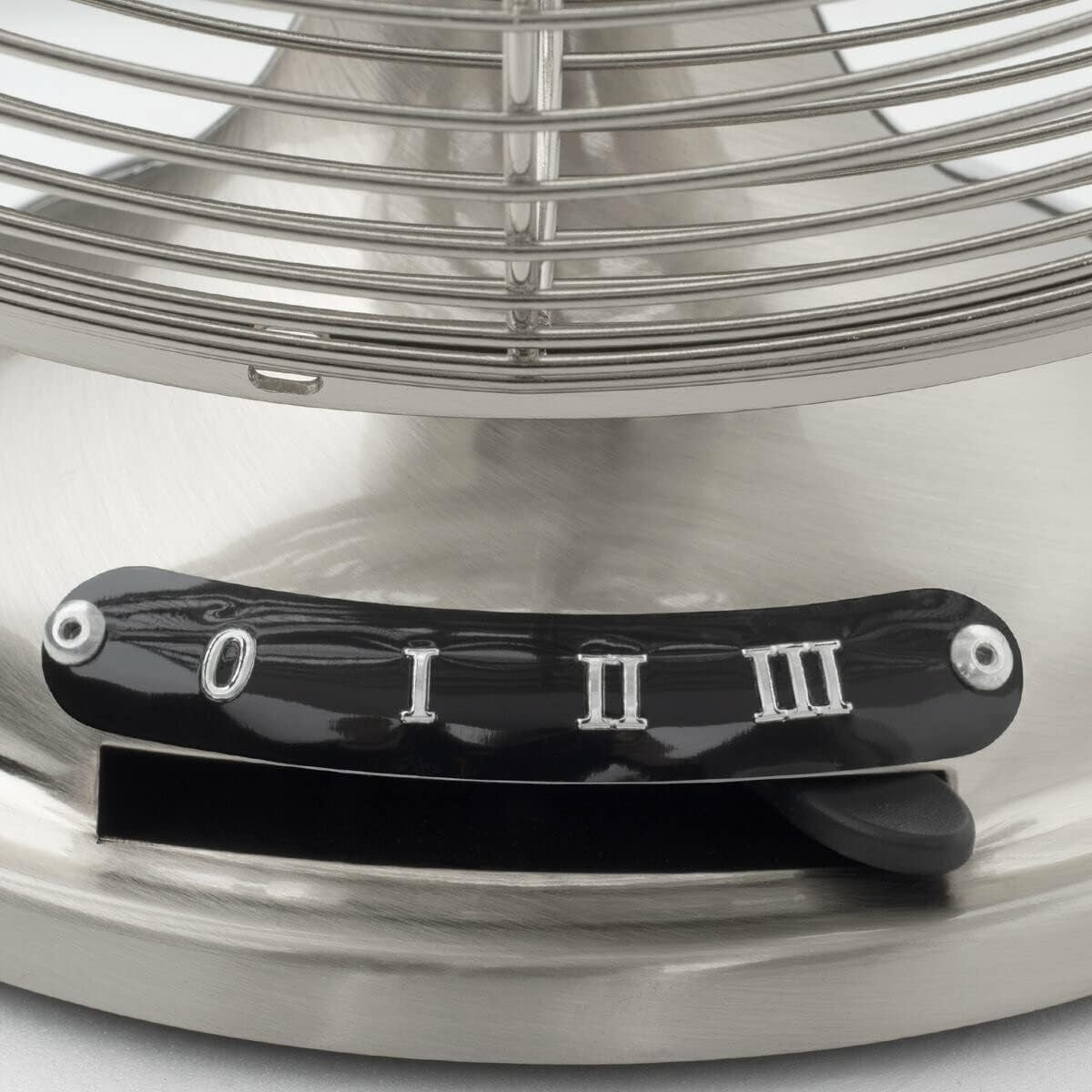 30cm Quiet Metal Table Fan – 3-Speed Retro Oscillating Cooling Silver Design