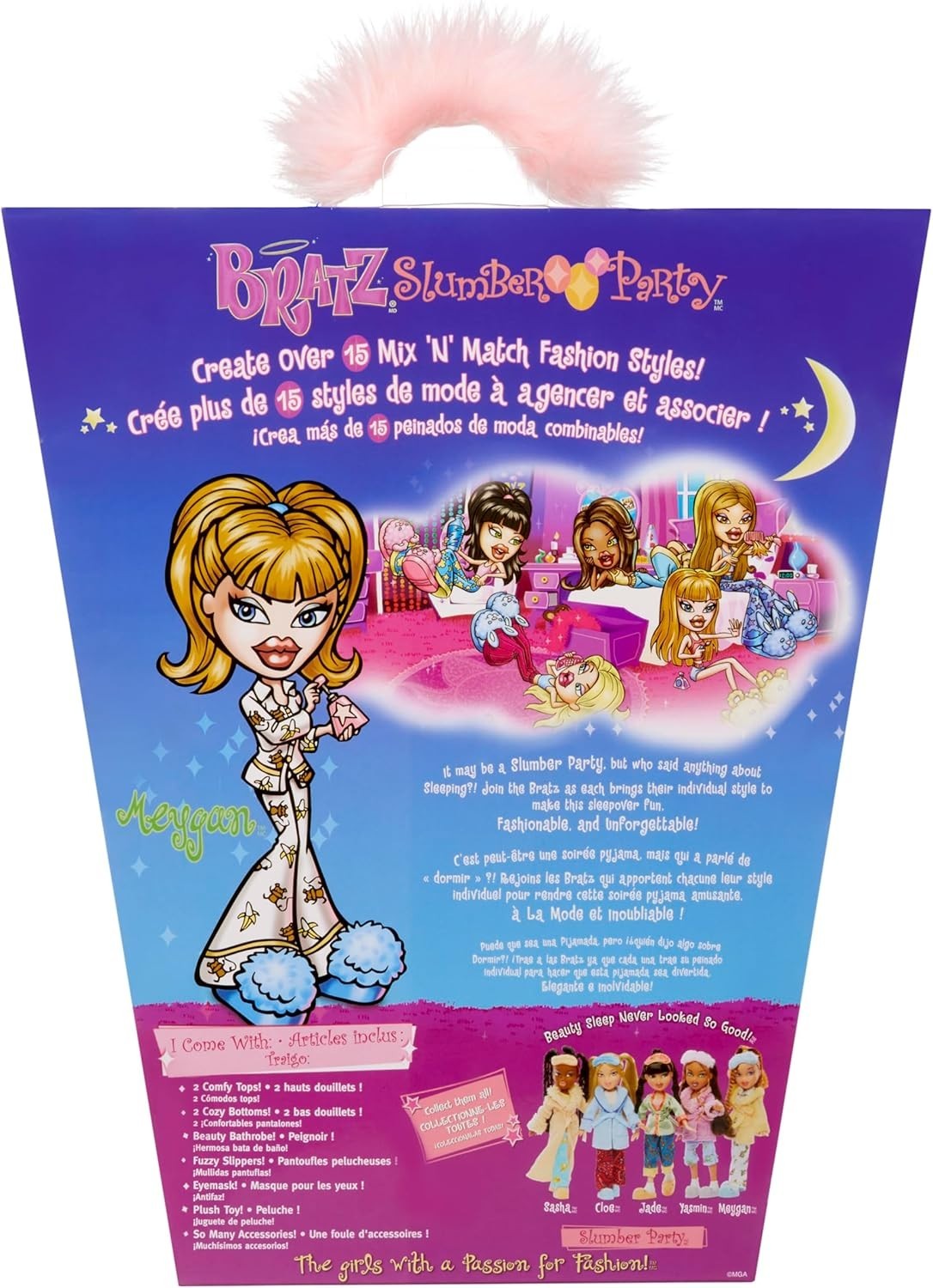 Red Hair Slumber Party Fashion Doll Pyjamas Plush Sleepover Set