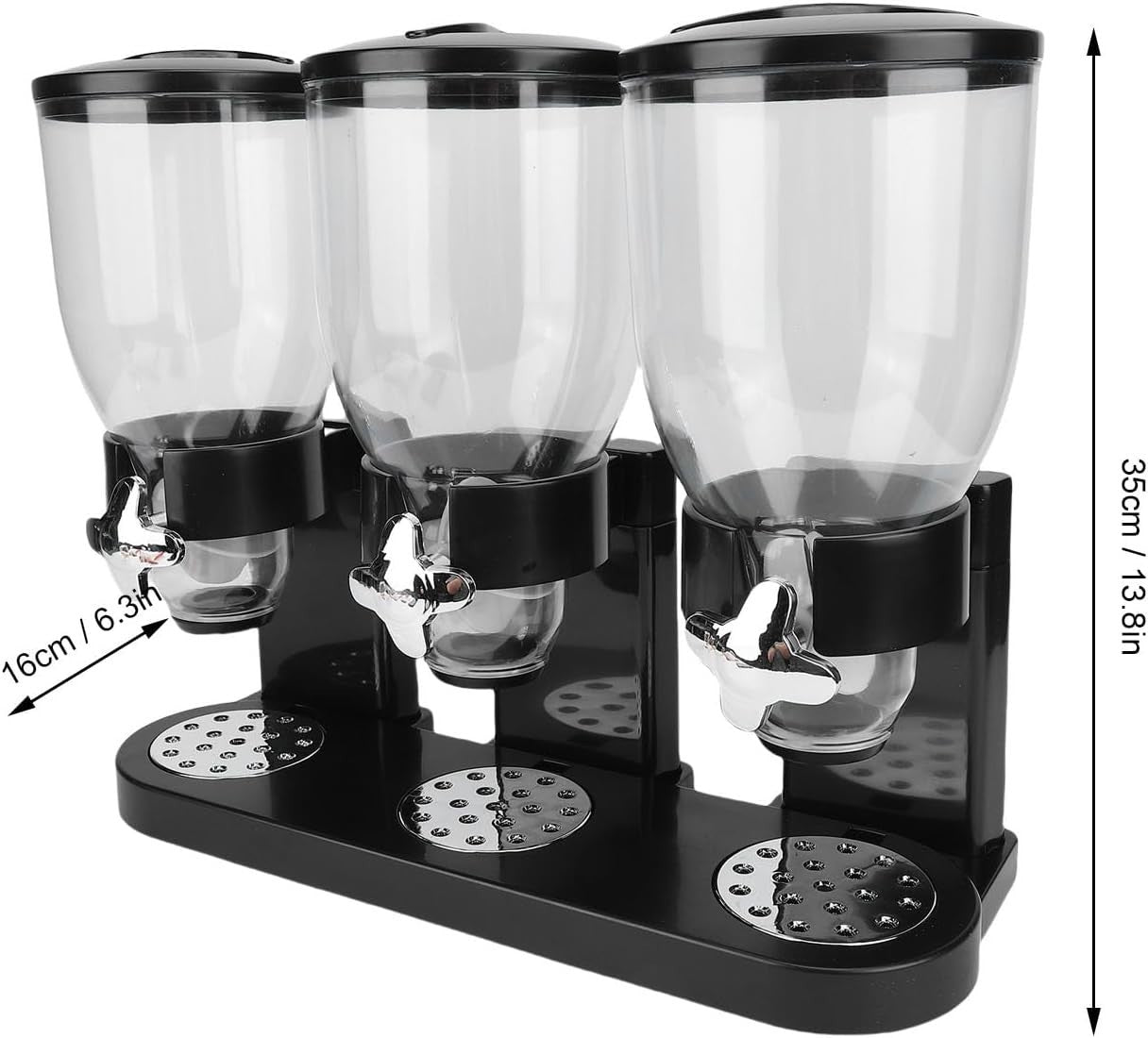 Triple Dry Food Dispenser Cereal Candy Nuts Rice Storage Container