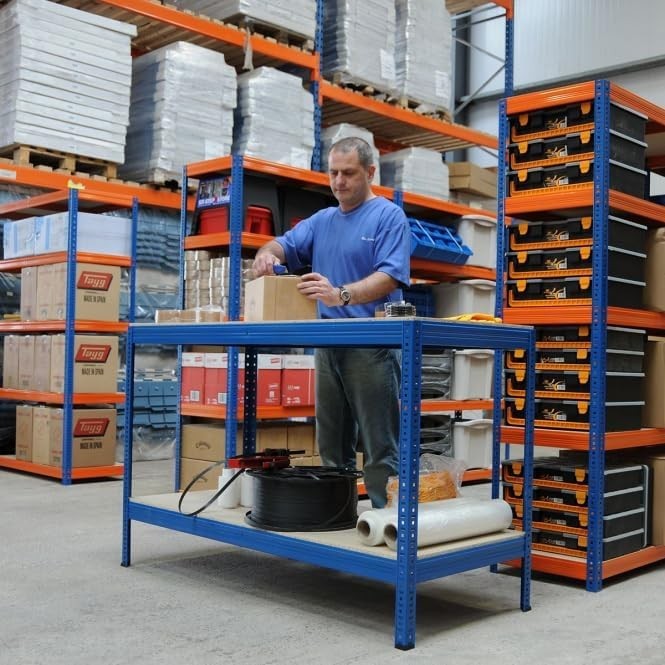 1400mm Industrial Workbench 300kg Load Chipboard Top with Adjustable Shelf