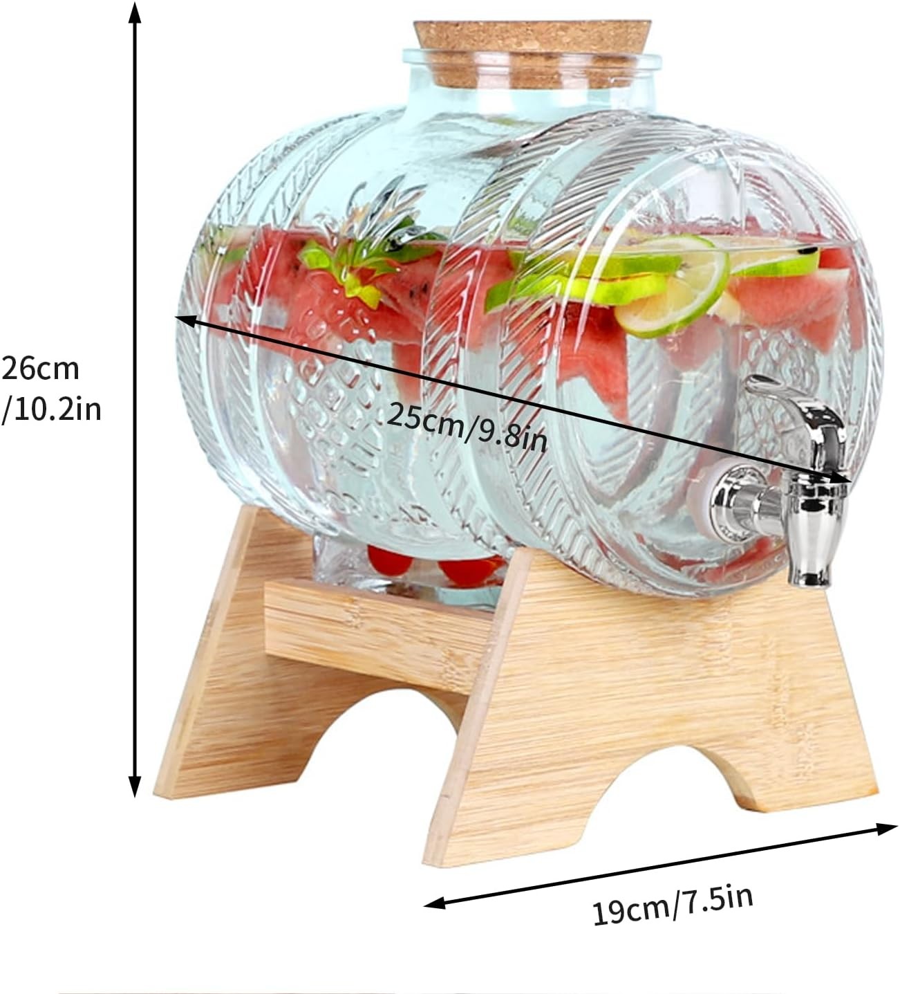 3L Whisky Decanter Barrel with Stand Tap Dispenser Luxury Drink Station Gift