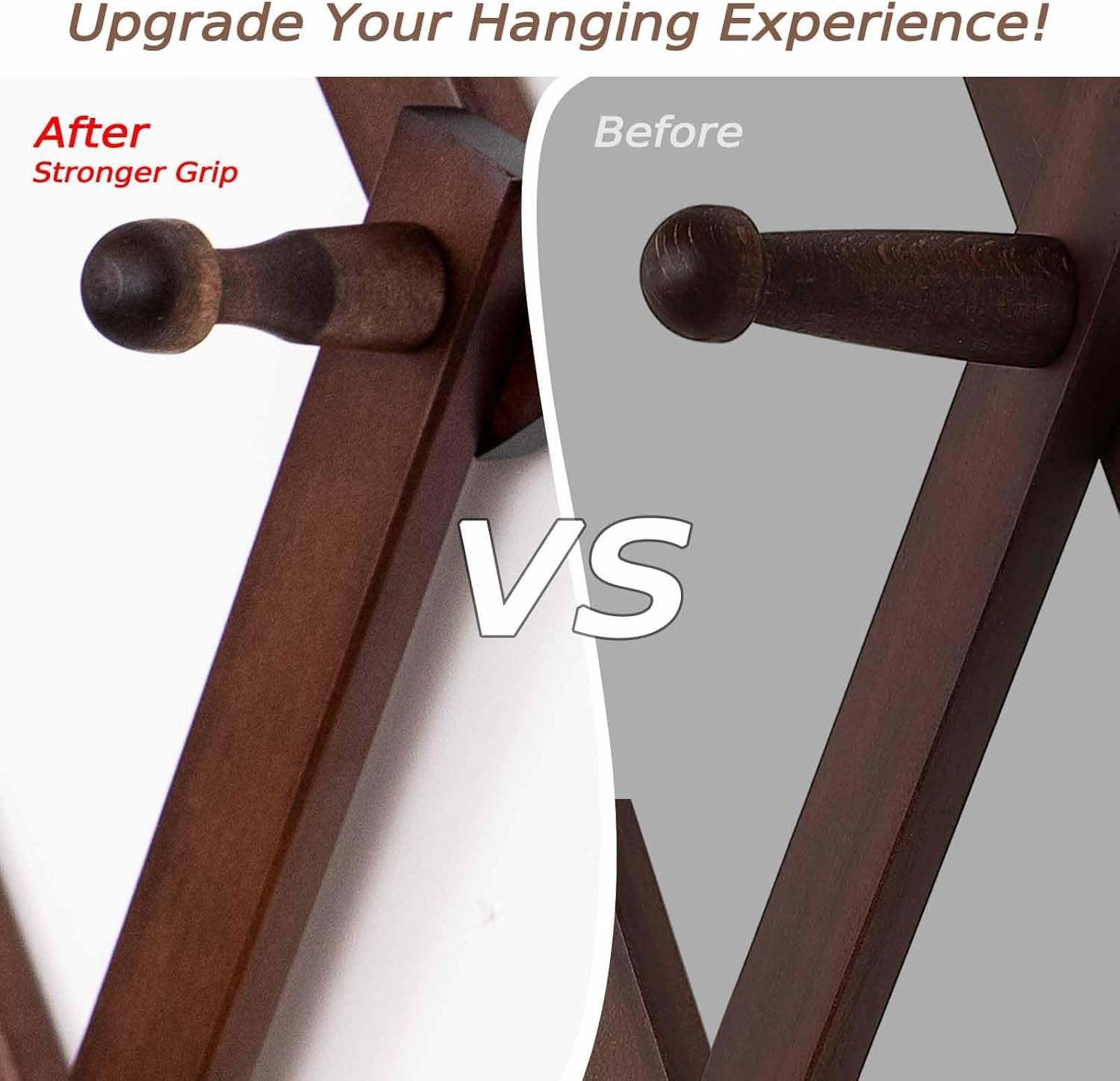 Expandable Wooden Wall Hat Rack 16 Hooks Rustic Foldable Coat Hanger Stand