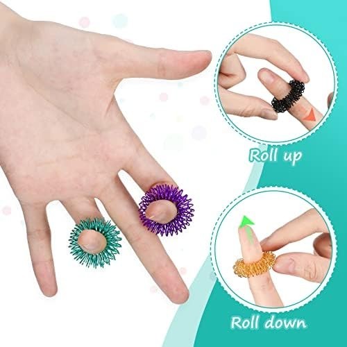 100pcs Spiky Sensory Finger Rings Stress Relief Anxiety Fidget