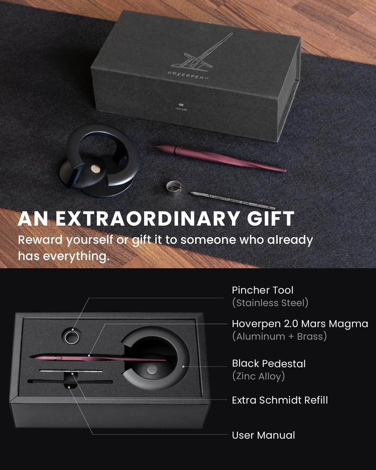 Hoverpen Interstellar Edition Ballpoint Pen Mars Magma Red Refillable Model