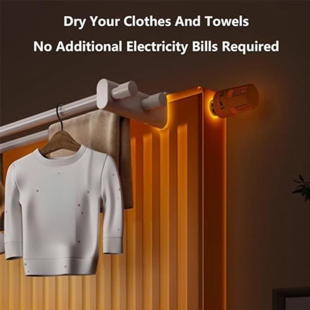 Double Bar Radiator Towel Rail Clothes Dryer – Adjustable, Space-Saving 62cm