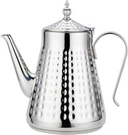 Stainless Steel Teapot 60oz 1.8L Tea Pot w/ Infuser Hammered Finish