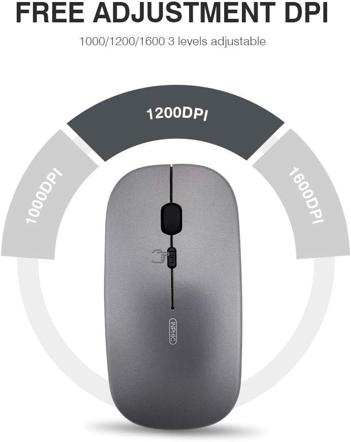 Slim Rechargeable Wireless Mouse Silent Click 2.4G USB Laptop PC Portable